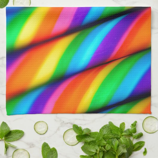 Rainbow Candy Cane Theedoek (Gevouwen)