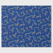 Rainbow Candy Canes kerst Cadeaupapier (Vlak)