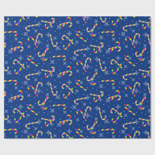 Rainbow Candy Canes kerst Cadeaupapier (Vlak)