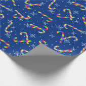 Rainbow Candy Canes kerst Cadeaupapier (Hoek)