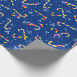 Rainbow Candy Canes kerst Cadeaupapier