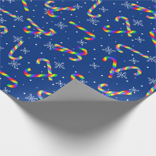 Rainbow Candy Canes kerst Cadeaupapier (Hoek)