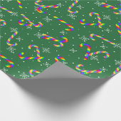 Rainbow Candy Canes kerst Cadeaupapier (Hoek)