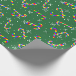 Rainbow Candy Canes kerst Cadeaupapier
