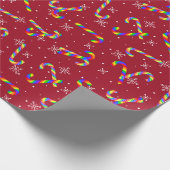 Rainbow Candy Canes kerst Cadeaupapier (Hoek)