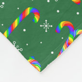 Rainbow Candy Canes kerst Fleece Deken (Hoek)