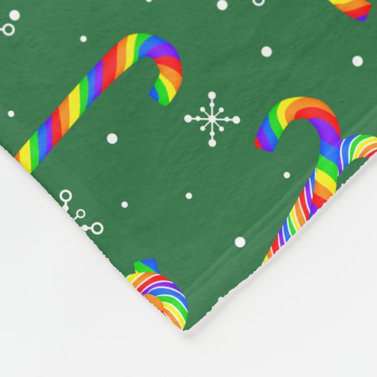 Rainbow Candy Canes kerst Fleece Deken (Hoek)