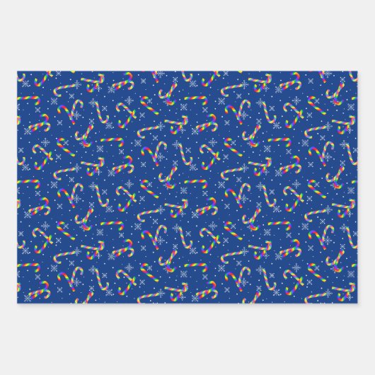 Rainbow Candy Canes kerst Inpakpapier Vel (Voorkant)