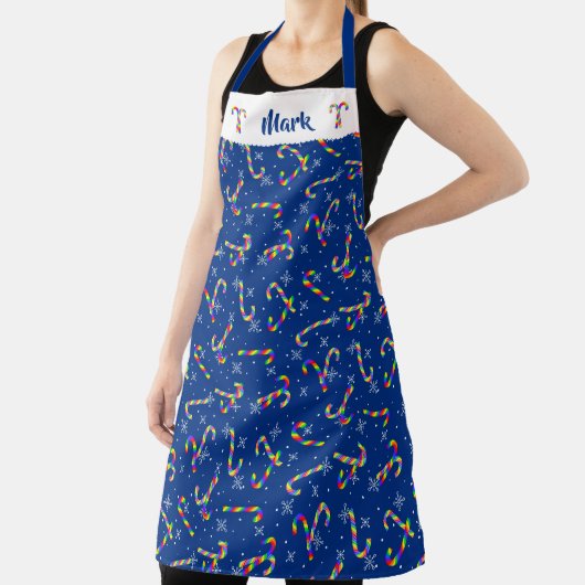 Rainbow Candy Canes kerst Schort (Insitu)