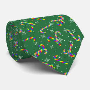 Rainbow Candy Canes kerst Stropdas