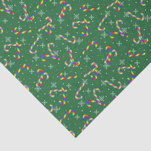 Rainbow Candy Canes kerst Tissuepapier (Detail)