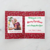 Rainbow Candy Canes Pride Kerstfeestdag Kaart (Binnen)