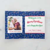 Rainbow Candy Canes Pride Kerstmis Feestdagen Kaart (Binnen)