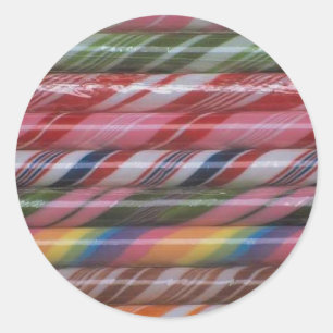 Rainbow Candy Canes Sticker