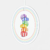 RAINBOW CANDY Metaal Cirkel Ornament (Voorkant links)