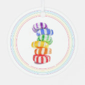 RAINBOW CANDY Metaal Cirkel Ornament (Achterkant)