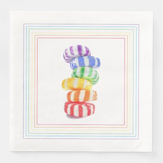 RAINBOW CANDY Standaard papieren servetten voor di (Voorkant)