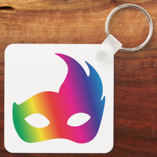Rainbow Carnaval Mask Sleutelhanger (Achterkant)