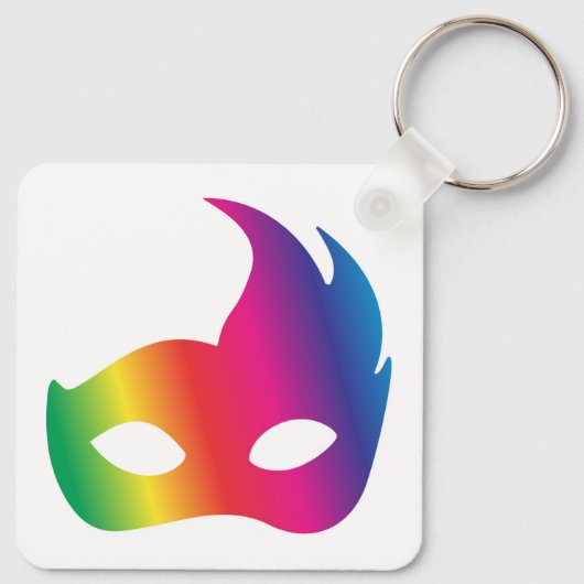 Rainbow Carnaval Mask Sleutelhanger (Achterkant)