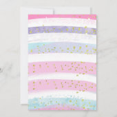 Rainbow Carousel Birthday Uitnodiging (Achterkant)