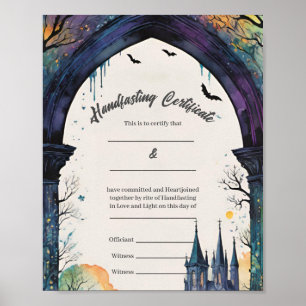 Rainbow Castle Garden Path Handfasting Certificaat Poster
