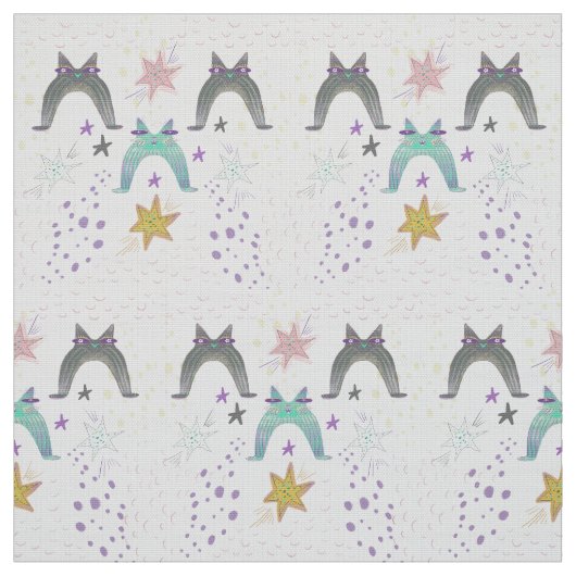 rainbow cat art stof (Swatch)