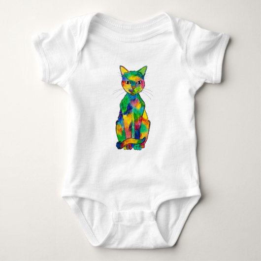Rainbow Cat Baby Bodysuit (Voorkant)