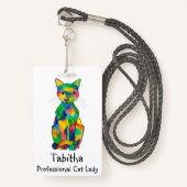 Rainbow Cat Badge (Voorkant met draagriem)