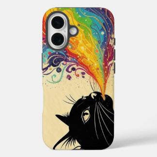 Rainbow cat iPhone 16 hoesje