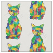 Rainbow Cat Fabric Stof (Close Up)