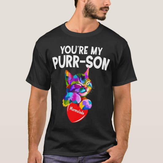 Rainbow Cat Je bent mijn persoon met hart T-shirt (Voorkant)