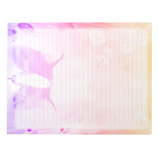 Rainbow Cat Lined Stationery - Roze Gereguleerde K Notitieblok (Voorkant)