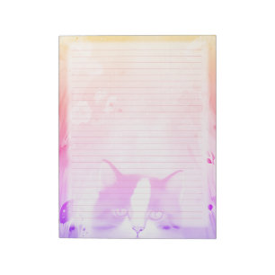 Rainbow Cat Lined Stationery - Wide Pink Ruled Notitieblok