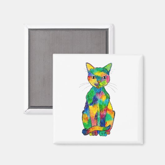 Rainbow Cat Magnet (Voorkant / Achterkant)