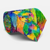 Rainbow Cat Pattern Stropdas (Opgerold)