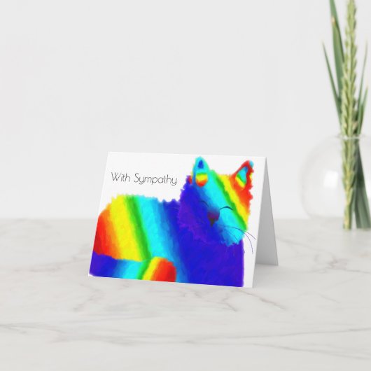 Rainbow Cat Pet Sympathy Card Kaart (Voorkant)