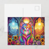 rainbow cat postcard briefkaart (Voorkant / Achterkant)