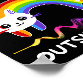 Rainbow Cat Poster, Rainbow Art Funny Cat Lover Poster (Hoek)