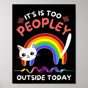 Rainbow Cat Poster, Rainbow Art Funny Cat Lover Poster