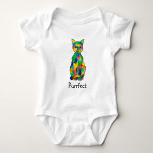 Rainbow Cat Purrfect Baby Bodysuit