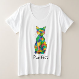 Rainbow Cat Purrfect Plus Size T-Shirt