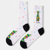Rainbow Cat Purrfect Spotty Crew Socks Sokken (Links)