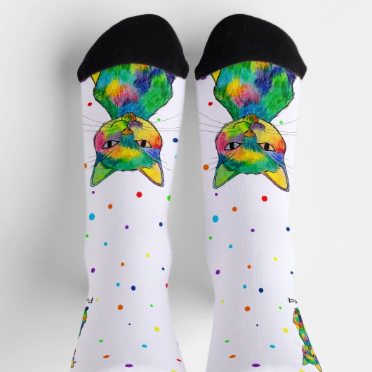 Rainbow Cat Purrfect Spotty Crew Socks Sokken (Top)