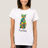 Rainbow Cat Purrfect T-Shirt (Voorkant)