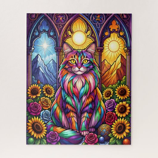 rainbow cat puzzle  legpuzzel (Verticaal)