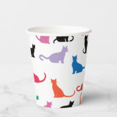 Rainbow Cat Silhouetten Cat Lover's Papieren Bekers (Achterkant)