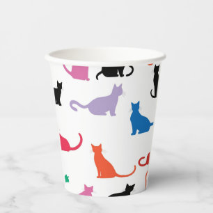 Rainbow Cat Silhouetten Cat Lover's Papieren Bekers