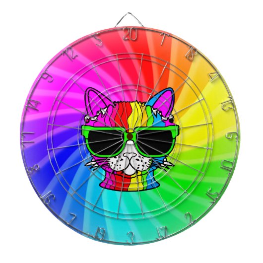 Rainbow Cat Twirl Dartbord (Voorkant)