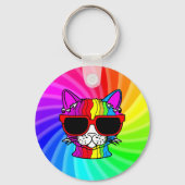 Rainbow Cat Twirl Sleutelhanger (Achterkant)
