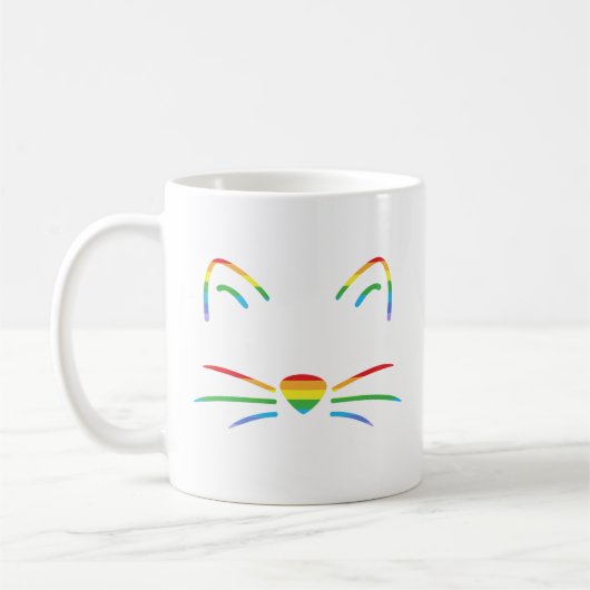 Rainbow Cat Whiskers Classic Mok (Links)